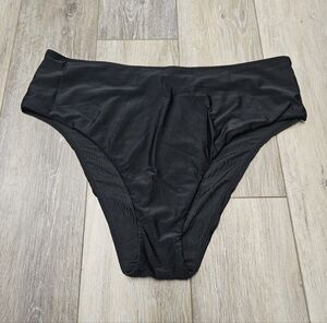 Aerie High Cheeky Cut Bikini Swim Bottoms Black Women's XXL Plus Beach Summer